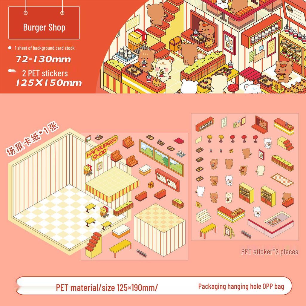 Zaomo 3D Landskapsklistermärke: Little World Series - Kreativt DIY-scenkollagepaket