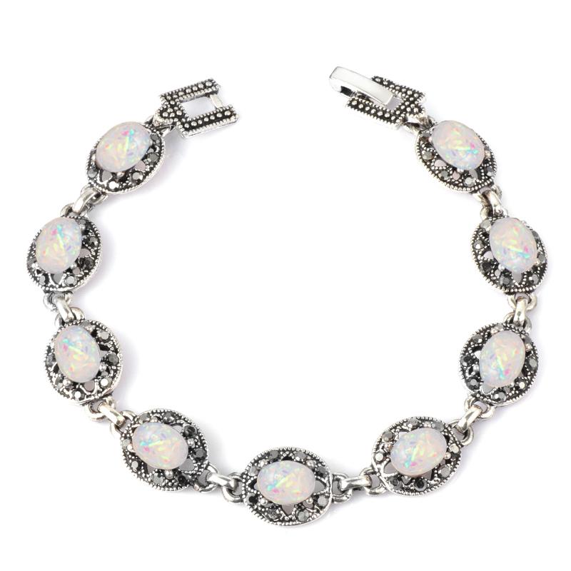 New Blue Opal Bracelet Vintage Jewelry Tibetan  Crystal Bracelets For Women Christmas Party Gift Drop Shipping