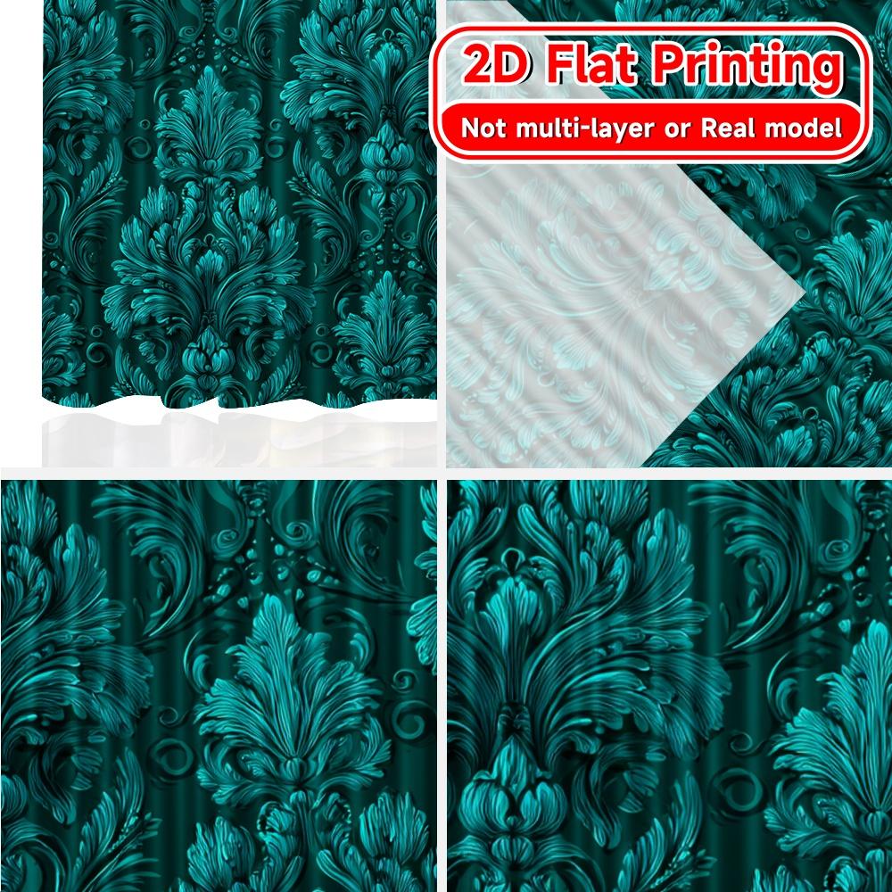 2D Flat Printing,2pcs Emerald Drape Modern Curtain Modern Durable Polyester Curtains Home Decor Suitable for Bedroom, Living
