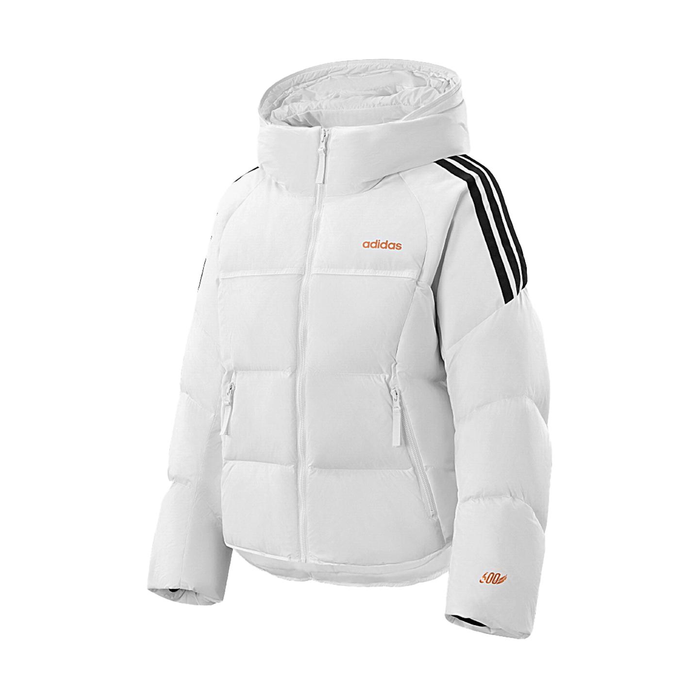 Adidas Down Jackets Women s White Hooded Moderate Puffer Jacket KB5666 2XL