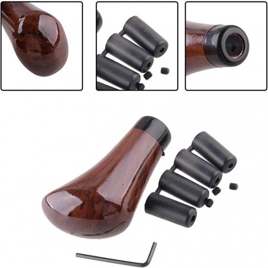 [Replacement] Universal Walnut Wood Grain Car Gear Shift Knob Head Shifter Lever Stick Knob Sleeves with L Tool Interior Accessories