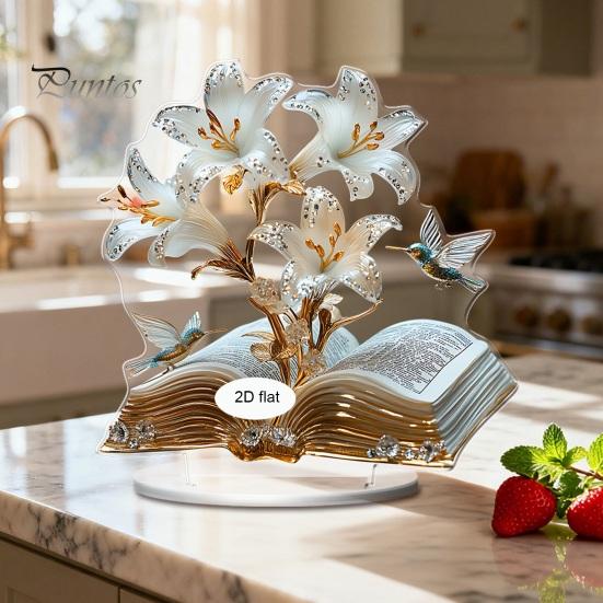 Seasonal Shelf Decorations Cartoon Christmas Coffee Cup House Ornaments, 2D Acrylic Tree Tabletop Cute Holiday Home Accents Decor, Mini Decor for Desk