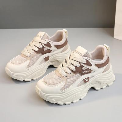 Chaussures décontractées tendance pour femmes, nouvelles chaussures tendance printemps/automne 2024, semelles épaisses, chaussures de sport en maille respirante, baskets