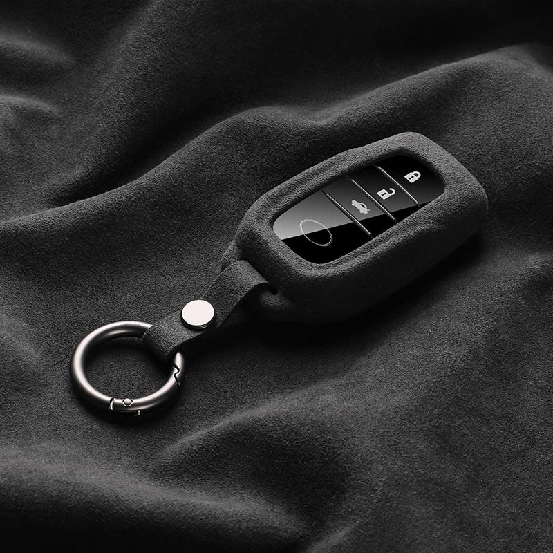 Alcantara Suede Remote Car Key Shell Case Coverk For Toyota Prado Crown Camry Corolla Sienna Highlander RAV4
