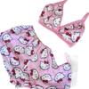 Søtt Hello Kitty Tanktopp og Shorts Pyjamasett for Damer - Sommer Loungewear Nattøy for Avslappet Hjemmebruk
