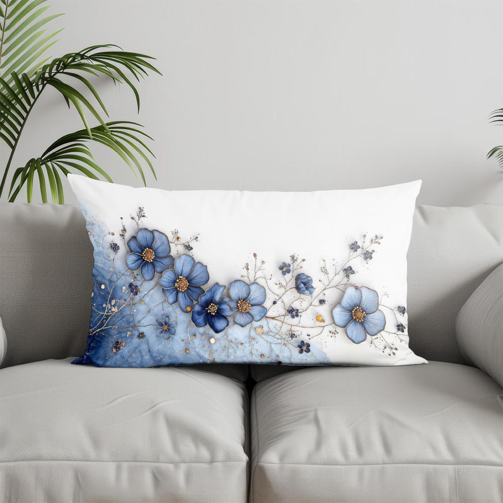 Home Decor Colorful Floral Rectangle Pillowcase Suitable For Sofa Bedroom Car Pillow Cover Cushion Rectangular Back Cushion