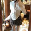 Plus Size Women's Leopard Print Vintage Lambswool Bodycon Skirt for Spring/Autumn 2026 - Slim Fit, Hot New Style