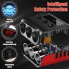 Car Cigarette Lighter Adapter USB Car Charger with 3 Way Splitter and 4 USB Ports 100W 12 V/24 V Car Socket with LED Voltmeter
