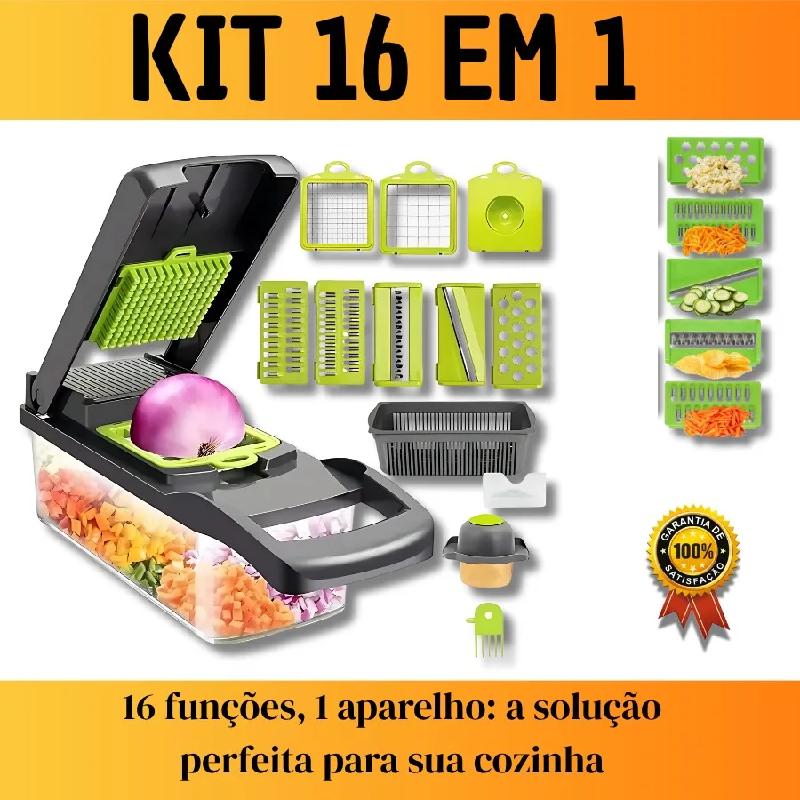 

16 in 1 Vegetable Cutter-Multifunctional with Collector светло-серый