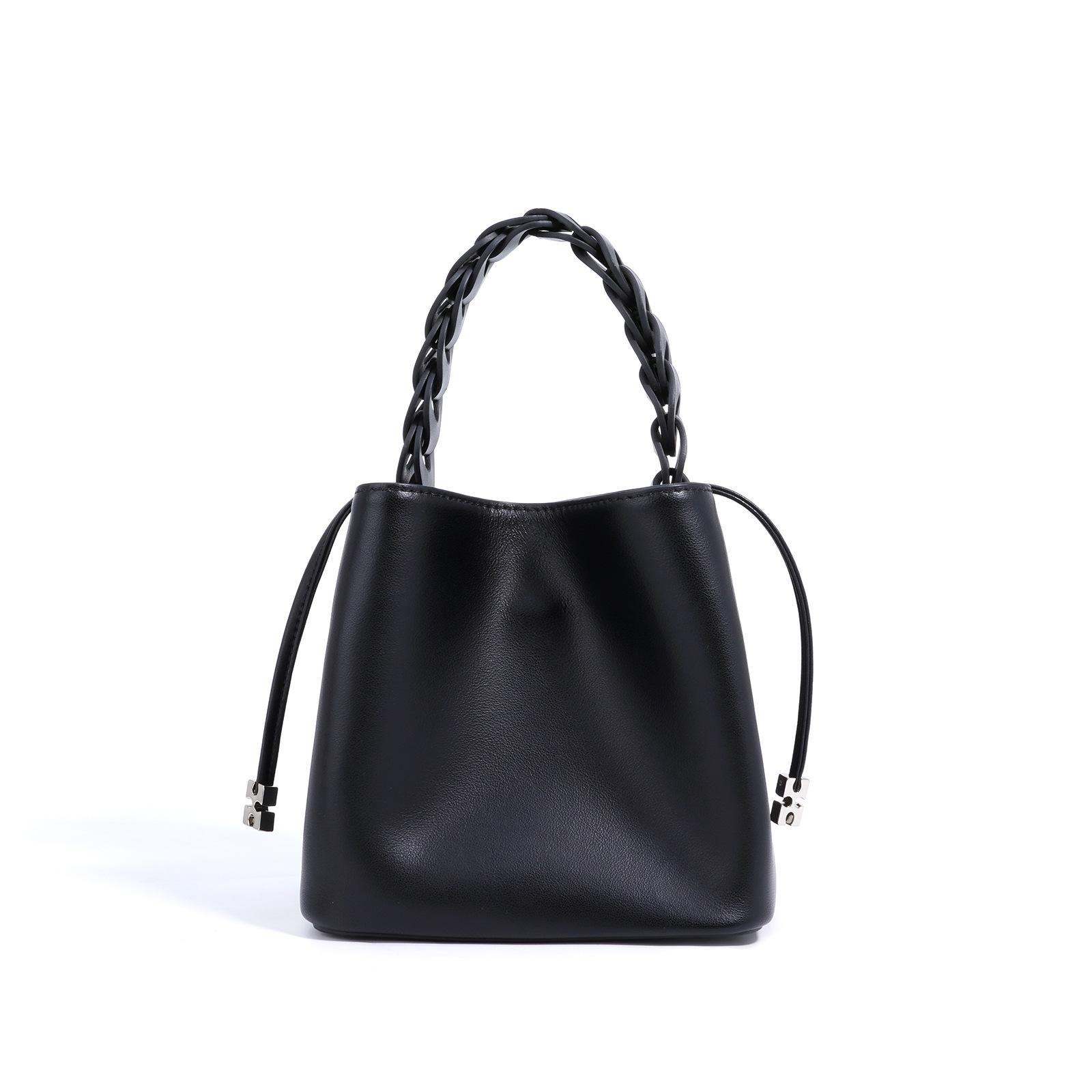 

Нішева плетена міні сумка-кросбоді кошик 2025 чорний