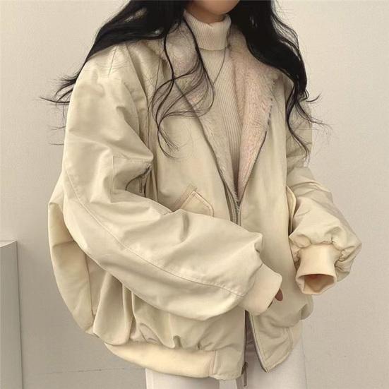 Women's Winter Coat Fleece Lined Reversible Parka Jacket Hooded Zip-Up Coat with Pockets Casual Warm Outerwear