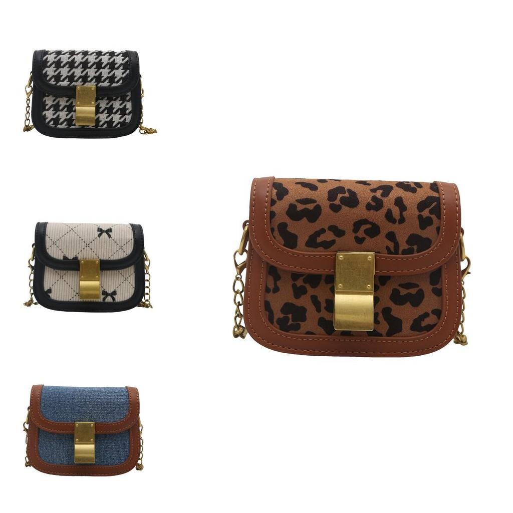 Leopard Children Print Shoulder Bag  Mini Chain Coin Purse Waterproof Durable