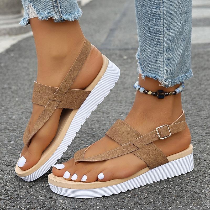 

Fashion 2025 Summer Pinch Toe Women s Sandals Fashion Outdoor Buckle Strap Beach New Light Comfortable Best Seller Flat Sandals Zapatos 36 верблюд
