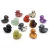 1.2" Little Duck Statue Natural Stone Reiki Healing Crystal Amethyst Tiger Eye Animal Figurine Gemstones Crafts Home Decor Gifts