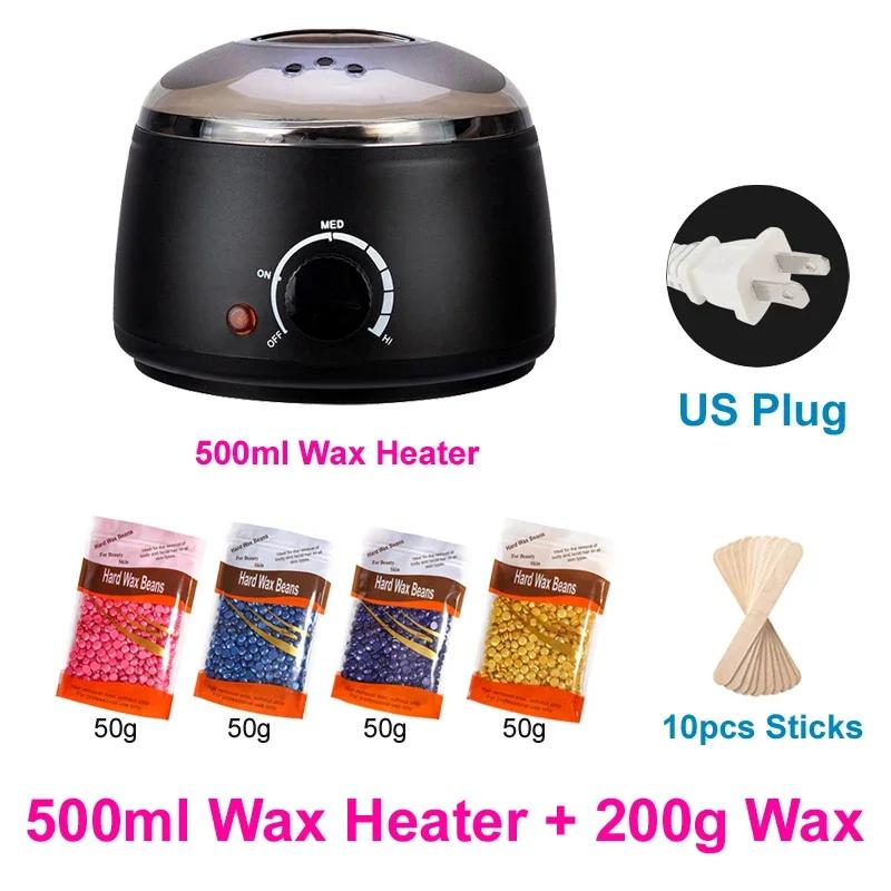 Hair Removal Wax Machine Waxing Heater and Beans Kit Depilatory Epilator Wax-melt Pot Paraffin Warmer Heating Machine