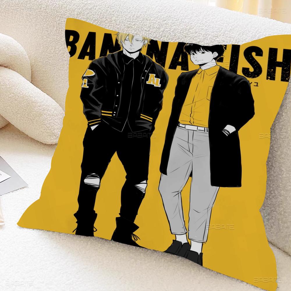 

Anime Banana Fish Maple Design Cushion Cover Happy Autumn Harvest Decor Holiday Decorati Pillow Cover 16x16Inch