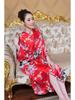 Women's Summer Peacock Pajamas Bathrobe - Thin Imitation Silk Long Tie Cardigan