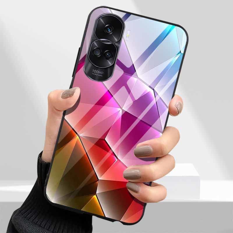 Tempered Glass Hard Cover For Honor 90 Lite 5G Case Lovely Marble Funda Coque For Honor 90 Pro Honor90 90Lite 90Pro Phone Shells