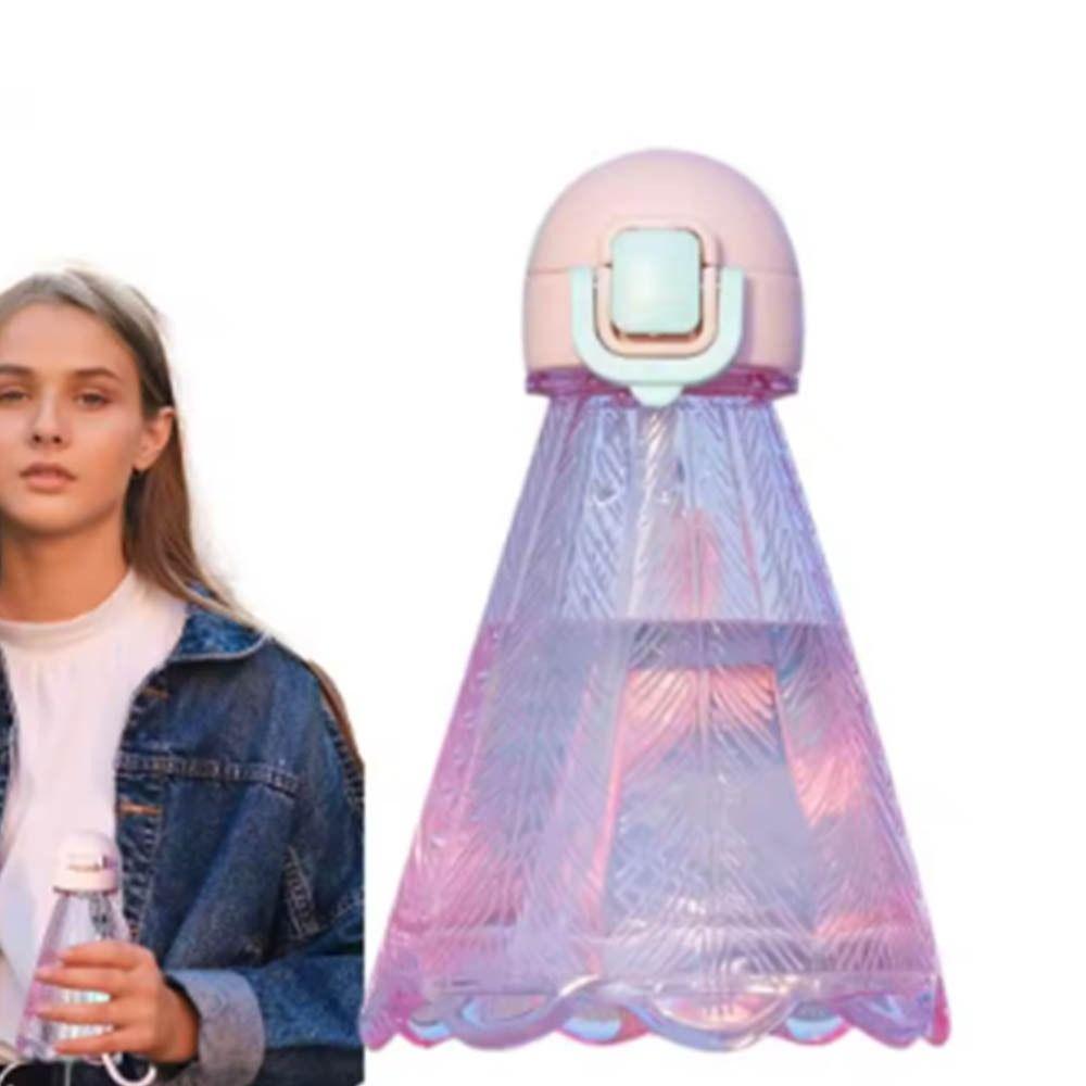 Badminton-Shaped Design Transparent Plastic Cup With Straw And Rope Sports  Kettle  Adult Outdoor