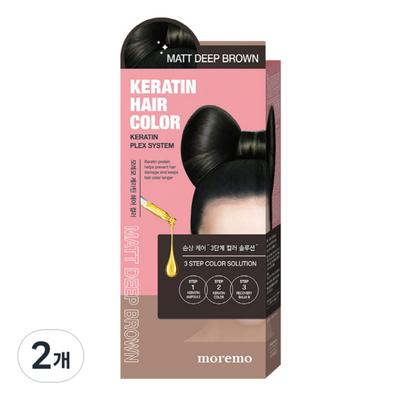 Keratin Hair Color Dye, Matte Deep Brown, 2 Pcs.