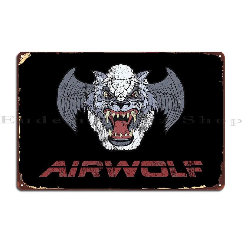 

Retro Airwolf Logo Metal Sign Party Club Retro Design Funny Club Party Tin Sign Poster 20x30cm