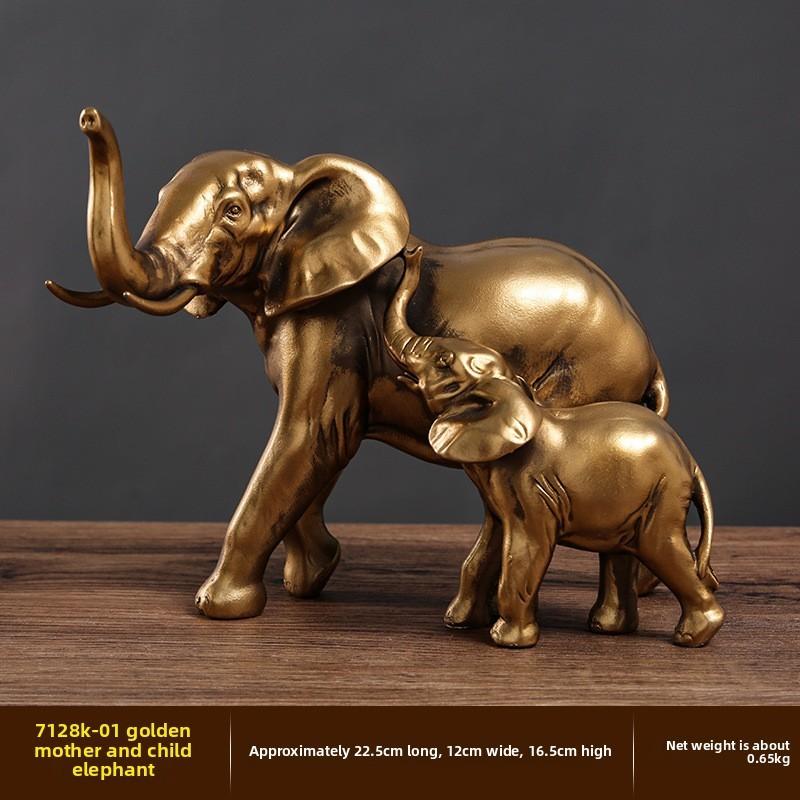 

Смола Слон Богатство Художественное изделие Украшение для офисного стола Подарки для коллег 2Pcs