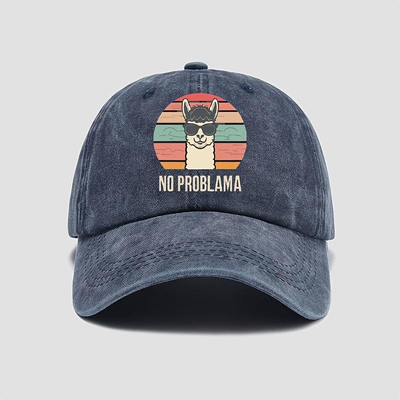 Mr Rainbow Sheep Pattern Washed Baseball Cap Urban Fashion Simple Versatile Retro Style Adjustable Unisex Baseball Hat