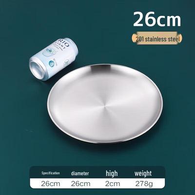 201 Stainless Steel Round Shallow Serving Plate