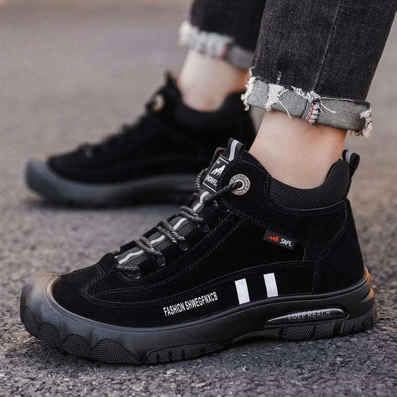 Pánské boty Podzim Zima Ležérní Sportovní Outdoorové Turistické Boty pro Muže Pracovní Odolné proti Opotřebení Teplé Pohodlné Protiskluzové Pánské Kotníkové Boty