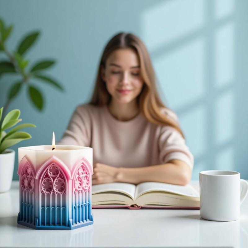 Decorative Silicone Candle Cup Mold For Handmade Resin Church Window Shape Planters Flower Pots Gift Giving