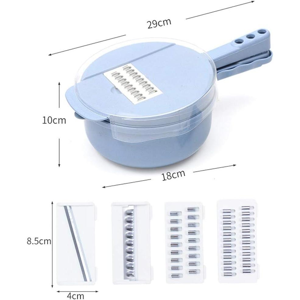 Multifunctional Vegetable Chopper Enforose, Interchangeable Stainless Steel Blades, Ergonomic Design, Time Saving, 30x15cm