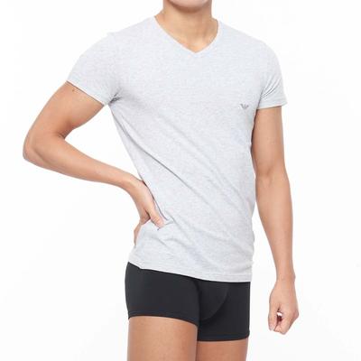 [Emporio Armani] Stretch Cotton V-Neck Short-Sleeve T-Shirt Undershirt EU Size Men's Gift 54047290 L (EU Size) 94. Middle Gray