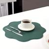 1/4/6PCS Round Placemats Sets Luxury Faux Leather Table Mats Pad Table Sets Embossed Flower Shaped Place Mats