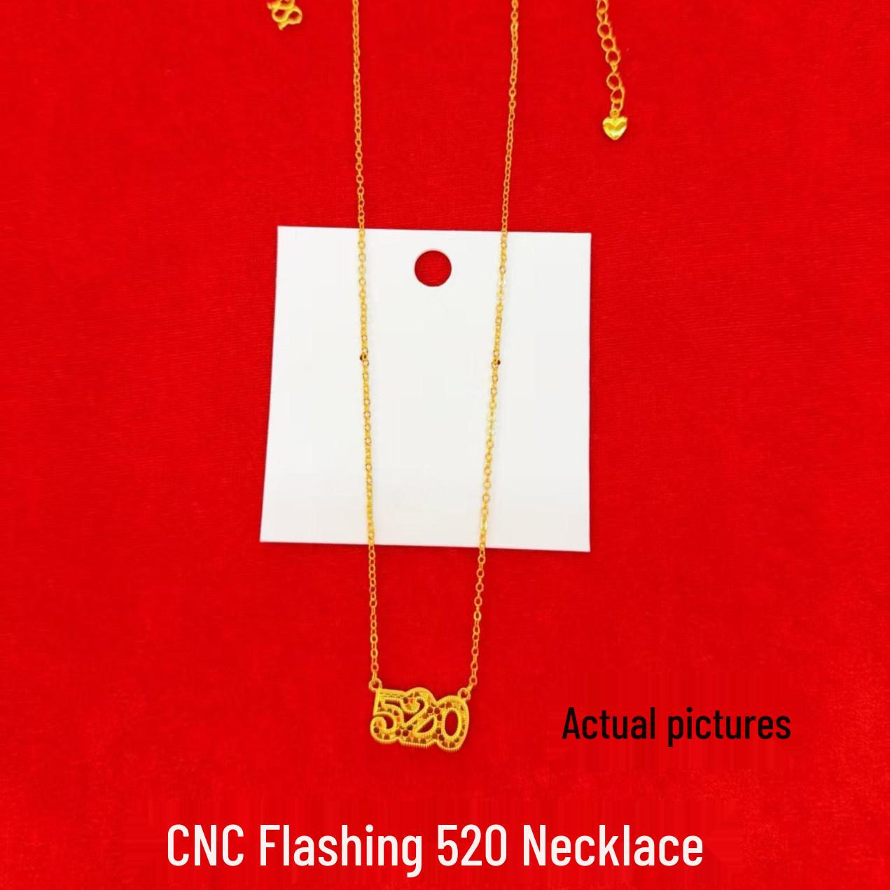 

Gold Dragon Scale Clavicle Necklace with Heartbeat Pendant - Qixi Festival Gift