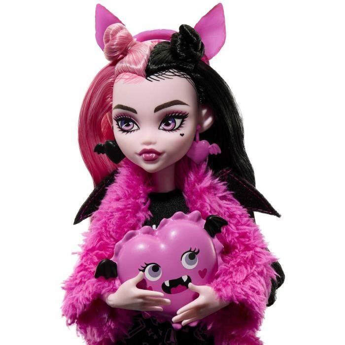 Monster high-coffret soirée pyjama draculaura-poupée et accessoires hky66