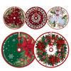 Red Tree Skirt 35 Inch Holiday Tree Pad Christmas Mat For Indoor Outdoor Holiday Night Yard Farmhouse Studio Seasonal