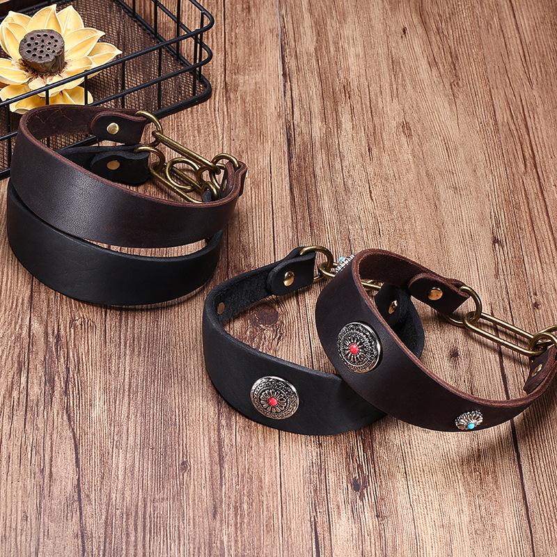Rindsleder Hundehalsband Nackenschutz Hundehalsabdeckung Gree Huibit Halsband Rindsleder P-Kette Windhund Nackenschutz