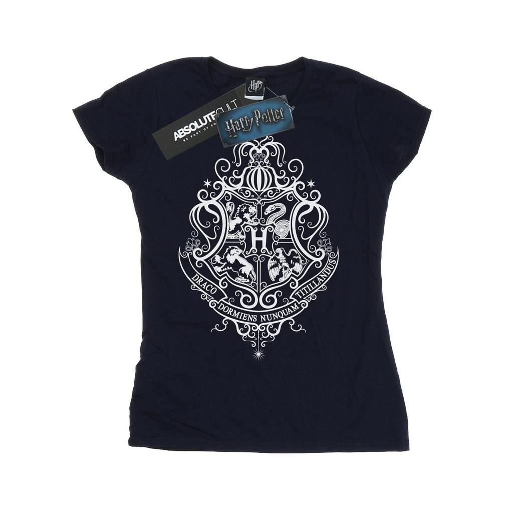 HARRY POTTER Womens/Ladies Hogwarts Draco Dormiens Crest Cotton T-Shirt