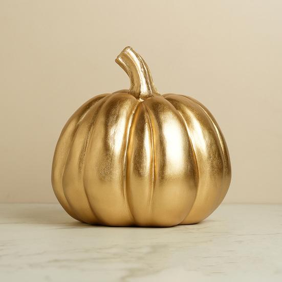 Halloween Pumpkin Ornament Fine Workmanship Hand-painted Pumpkin Art Piece Autumn Seasonal Home Decor