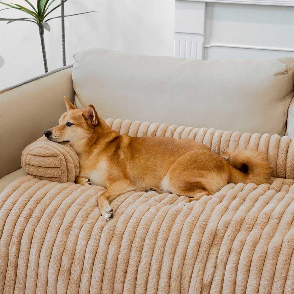 Custom Plush Pet Sofa Bed with Bolster Armrests Washable Anti-Slip PP Cotton Filled for Cats & Small Dogs Colors