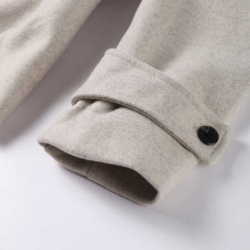 Women Fashion Wool Blend Warm Long Coat Autumn Winter Loose Pocket Double-breasted Jacket Elegant Lapel Overcoat