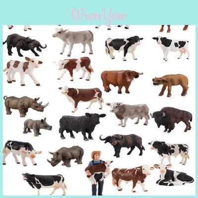 Educational Toy Animal Model Simulation Farm Animal Figures Kid's Gift Plastic Material Cow Category 14x8cm Size