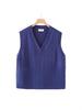 2026 Spring Korean V-neck Cable Knit Vest: Women's Plus Size Sleeveless College Style Layering Tank Top Shrug