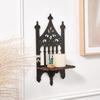 Gothic Throne Wall Floating Shelf Black Wooden Wall Mount Display Shelf Decoration Living Room Bedroom Bathroom Storage Rack