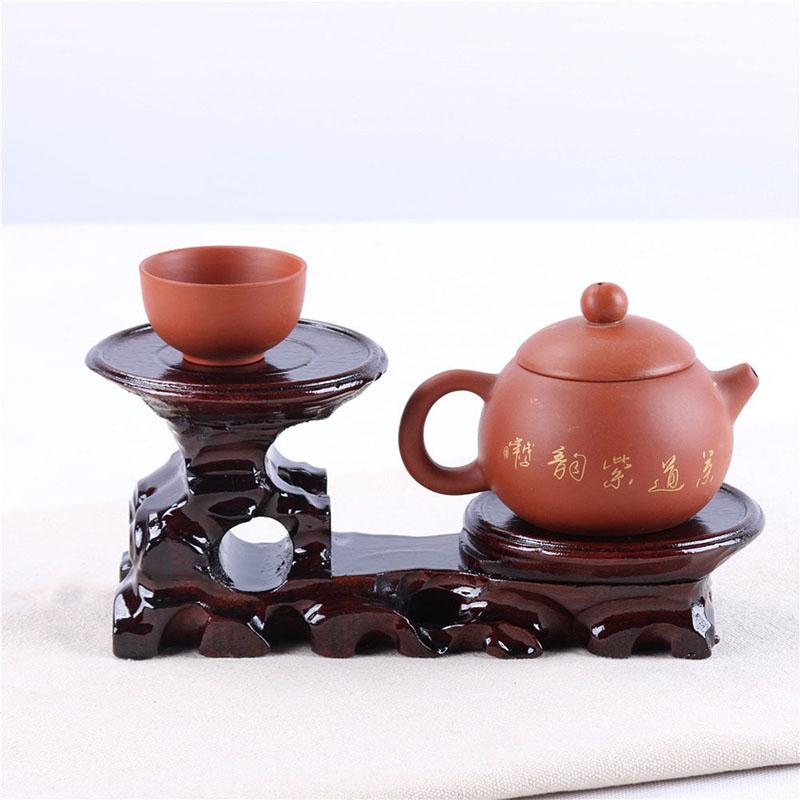 Red Wood Solid Wood Head Base, Vase, Bonsai Base, Purple Sand, Tea Pot, Large, Medium Height, Circular, Jade