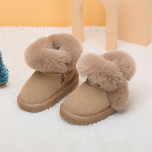 

Winter Baby Boots Leather Warm PLush Girls Boots Soft Sole Zip Side Toddler Children Snow Boots 15-25 21 верблюд