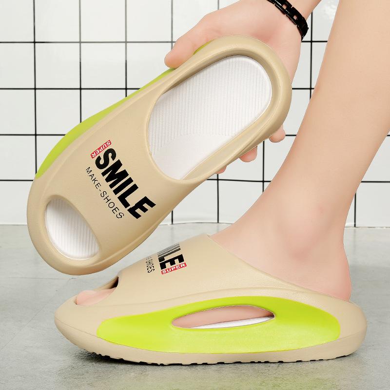 Pánská móda Indoor Outdoor Colorblock Skluzavky Ležérní Lehké Neklouzavé Pantofle 5CM Vysoké boty s otevřenou špičkou Plážové Pantofle Eva Pánské sandály