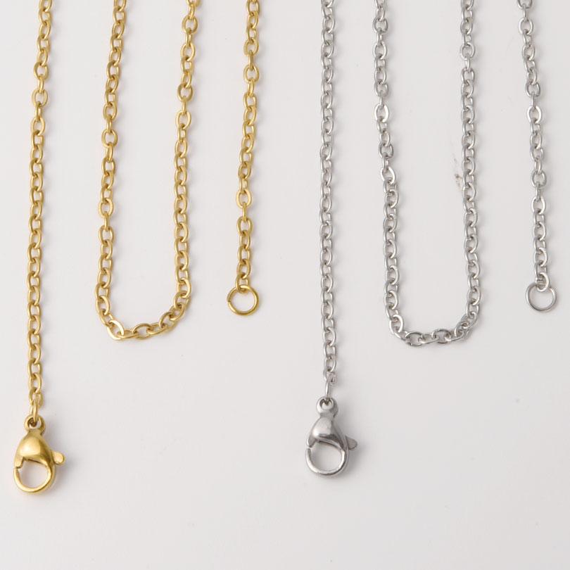 50/60cm Wholesale Stainless Steel Rolo Link Chain Necklaces For Women Men Accessories 10/20/30pcs/Lot Metal Necklace DIY Jewelry