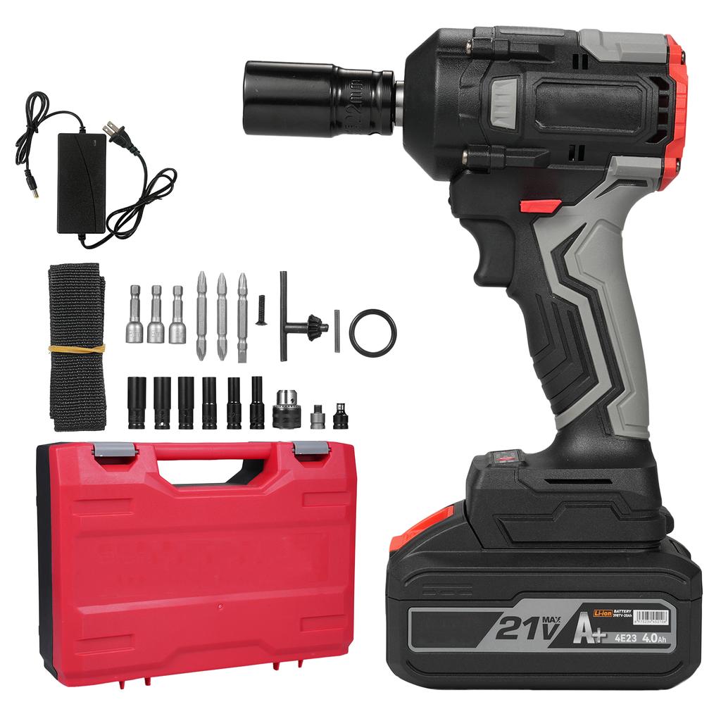 21V Cordless Impact Wrench Max Torque 350N.m, Brushless Impact Driver 12 Inch, Household Electric