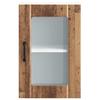 Wall Mounted Kitchen Cabinet with Glass Door Lucca Vintage Wood Look